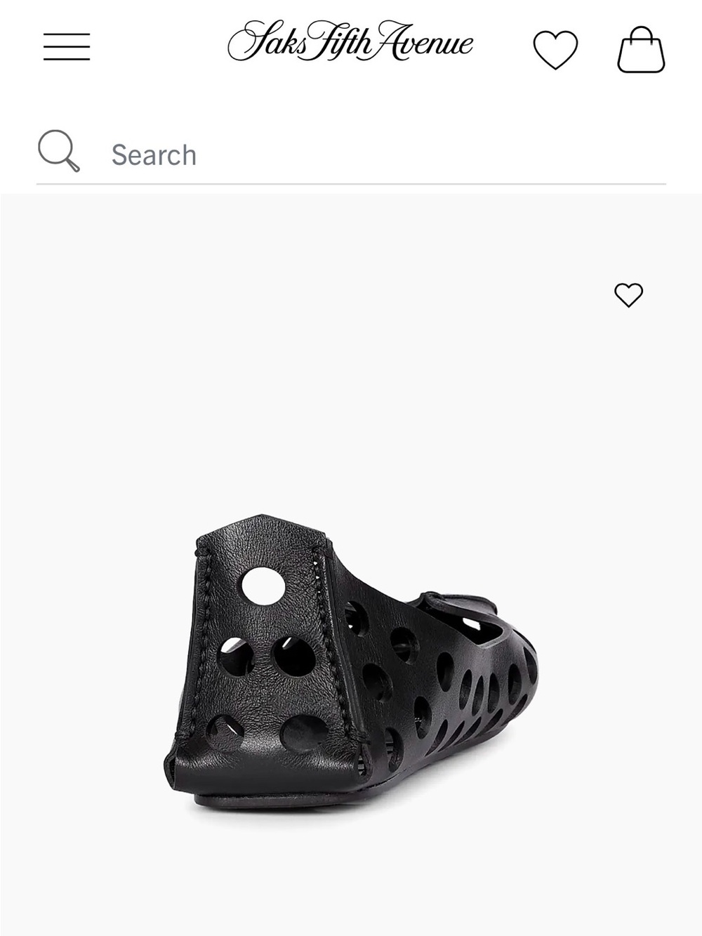 Alaïa Black Perforated Leather Pointed-Toe Flats - Picture 7 of 8
